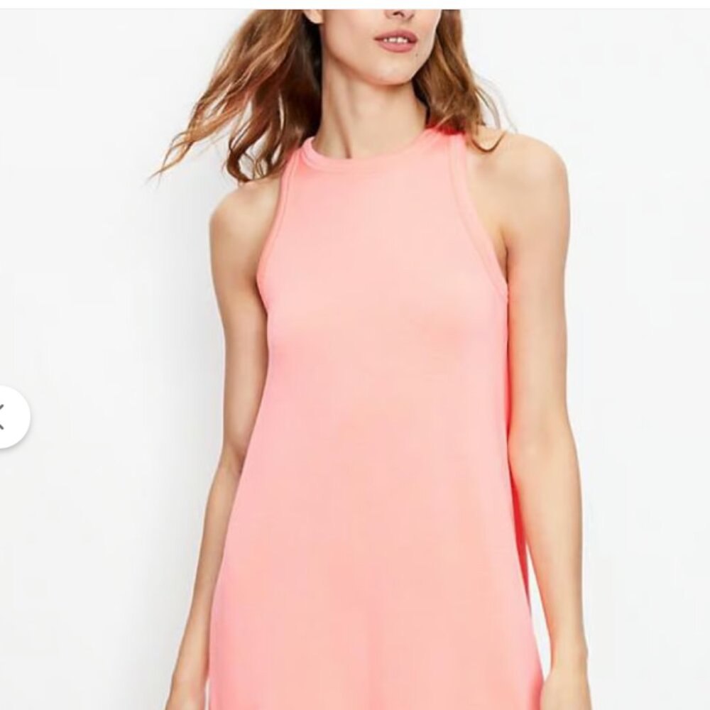 Lou & Grey Signaturesoft Coral Mini Swing Sleeveless Round Neck Dress/Cover up
